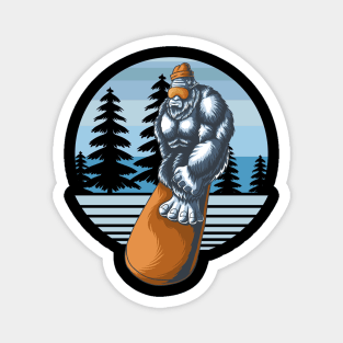 Yeti Snowboarding Magnet