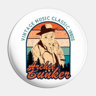 Archie Bunker Vintage Music Classic 1980s Pin