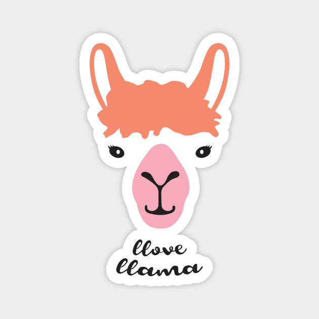 Funny Llama Alpaca Cute Animal Magnet by Inogitna Designs