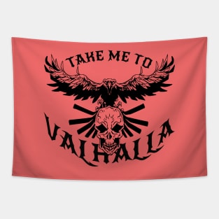 Valhalla Design with skull and crow Tapestry
