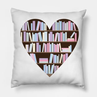 Pastel books heart Pillow