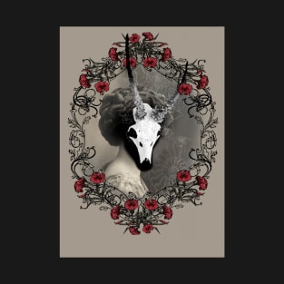 Lady Wendigo with ornate red rose wreath T-Shirt