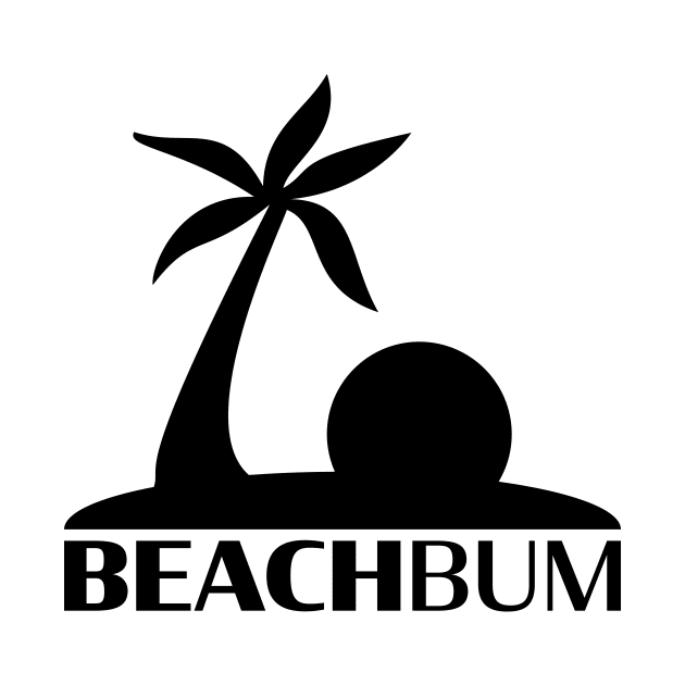 Beach Bum: Island (Stacked Black) by Long Legs Design