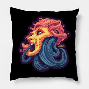 Plastic Macaroni Boho Trippy Hippy Kraken Pillow