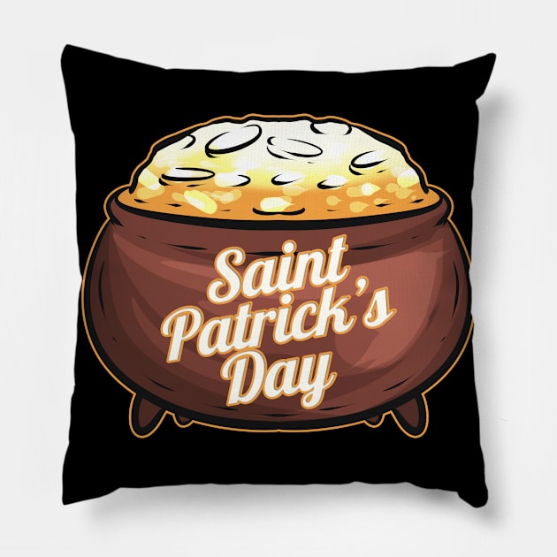 Pot Of Gold For St. Patricks Day Pillow by SinBle