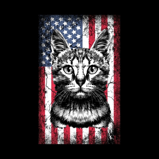 Patriotic Cat American Flag by Sinclairmccallsavd