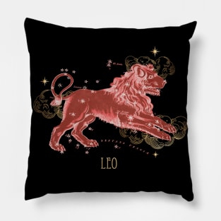 Vintage Leo Constellation Pillow