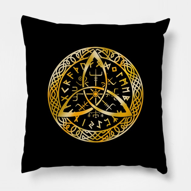 Nordic Viking Rune T-Shirt Pillow by biNutz