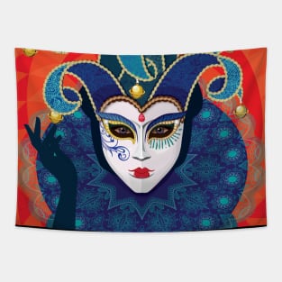 Venetian Mask Design Tapestry