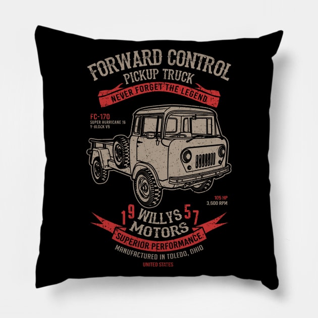 Jeep Forward Control FC-170 Pillow by Guyvit