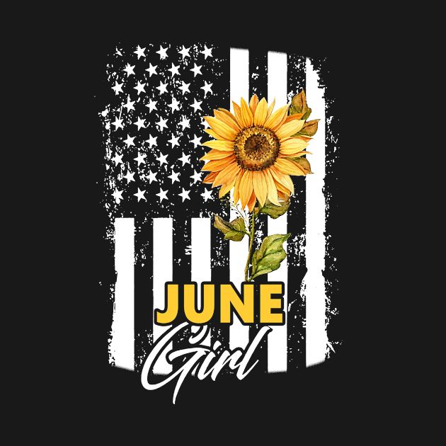 Flag Sunflower June Girl by Minkey