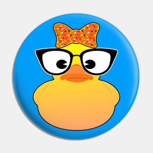 Cool Rubber duck with glasses Pin