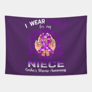 I Wear Purple For My Niece Crohn's Disease Awareness Tapestry