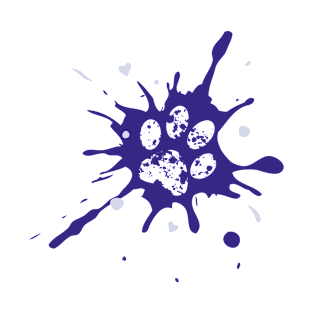 Dog paw splash - blue T-Shirt