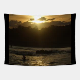 Surf Sunset Photo Print Tapestry