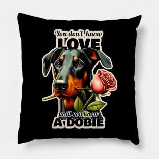 Doberman Valentine's day Pillow