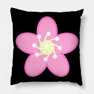 Pink Cherry Blossom Sakura Flower in Black Pillow