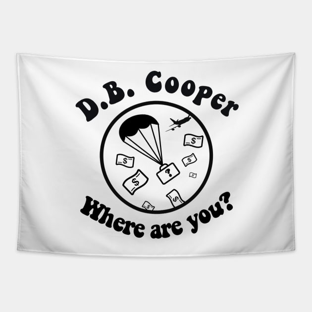 D.B. Cooper, where are you? Tapestry by spyderfyngers