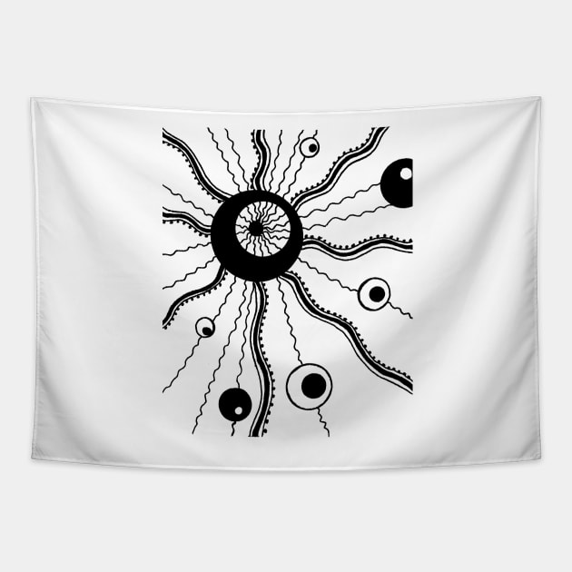 String Theory Abstract Tangle  with transparent background Tapestry by Heatherian