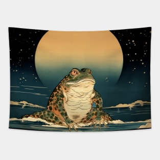 Native American Heritage Month: "The frog does not drink up the pond in which he lives" - Sioux Proverb  on a Dark Background Tapestry