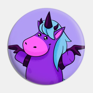 Unicorn in Bat Costume Pin