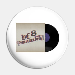 RETRO VINYL LIVE 8 CONCERT PHILLY Pin