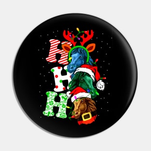 Horse Ho Ho Ho Christmas Pin