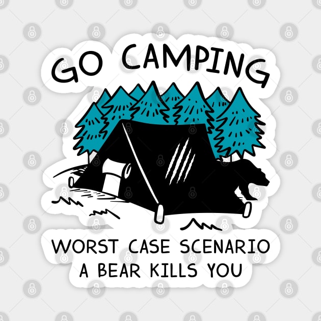 Go Camping Bear Magnet by LuckyFoxDesigns