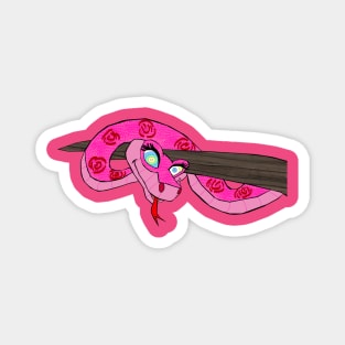 Pink Kaa On Tree Magnet