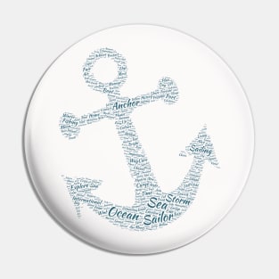 Anchor Sea Sailor Silhouette Shape Text Word Cloud Pin