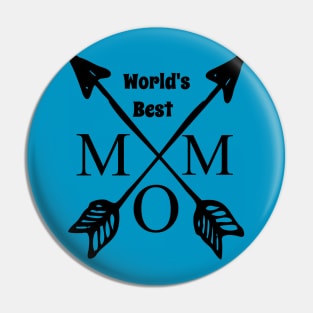 World's Best MOM Crossed Arrows Pin