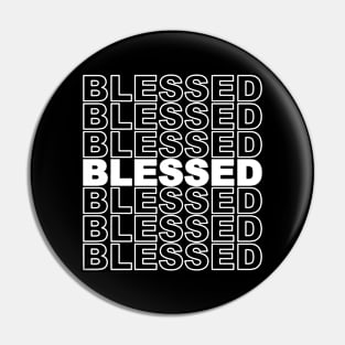 Blessed Stacked Text Pin