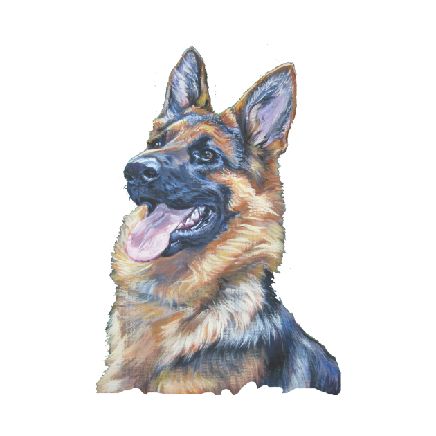 Disover German Shepherd Fine Art Painting - German Shepherd - T-Shirt