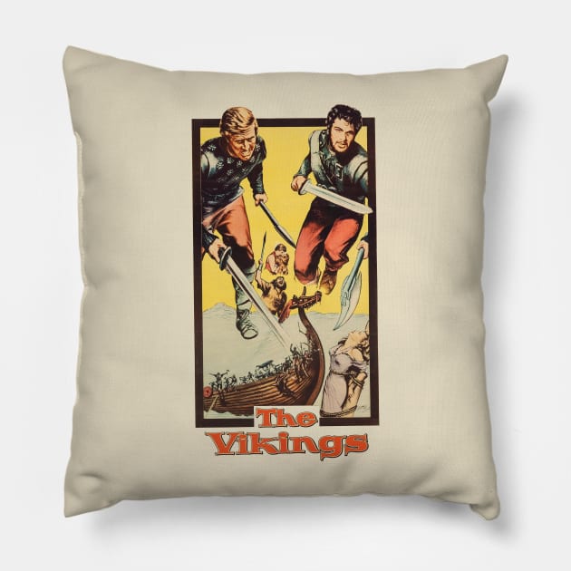 The Vikings Movie Poster Pillow by MovieFunTime