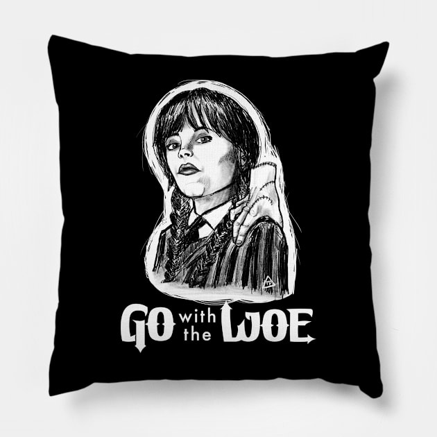 Wednesday Addams Pillow by SarlaccKnit