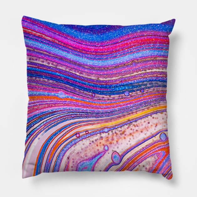 Colorful Glitter Stripes Pillow by NewburyBoutique