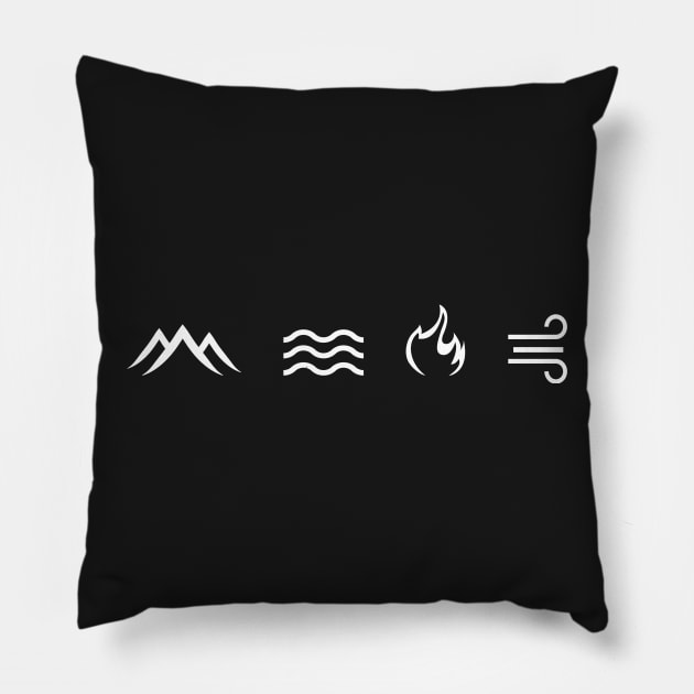 Minimal Four Elements Icon Pillow by MeatMan