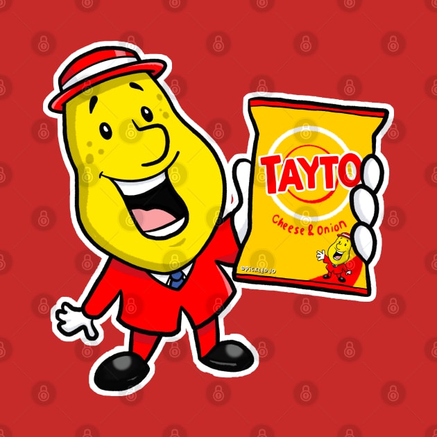 Mr Tayto with a bag of crisps by Sketchy