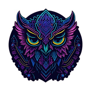 Vibrant Neon Vector Eagle Art Print T-Shirt