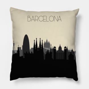 Barcelona Skyline Pillow