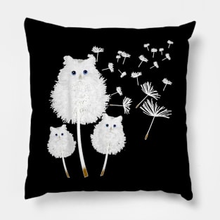 Cat Dandelion Flower Cat Lover Gift Pillow