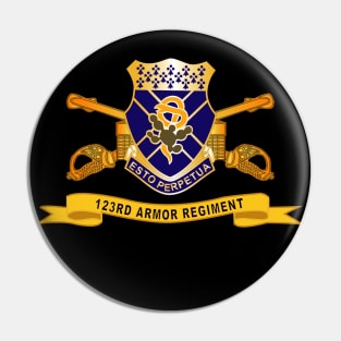 123rd Armor Regiment w Br - Ribbon X 300 Pin