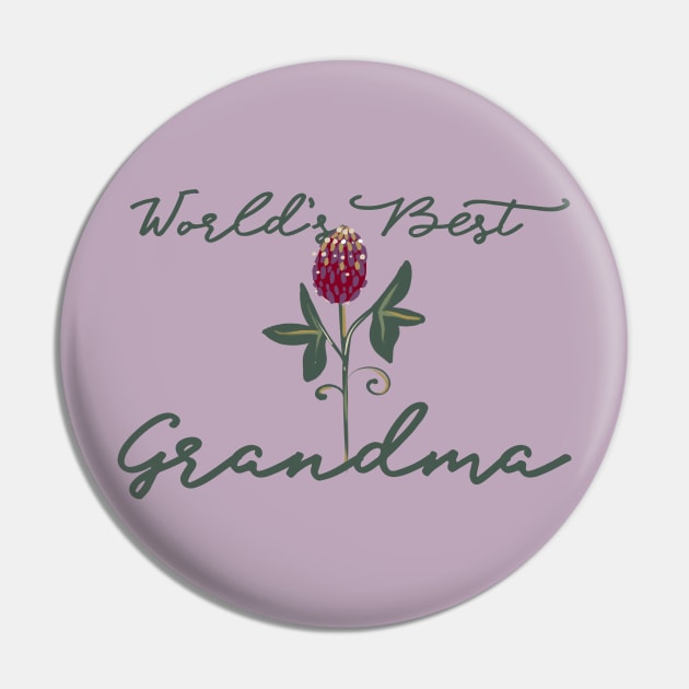 World's Best Grandma Pin by bubbsnugg