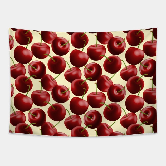 Cherries Pattern Tapestry by Designoholic