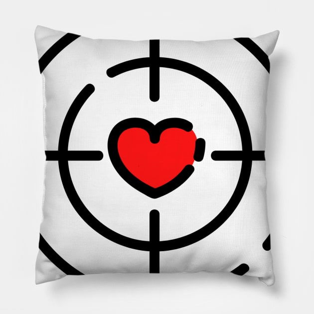 red heart black target design Pillow by Artistic_st