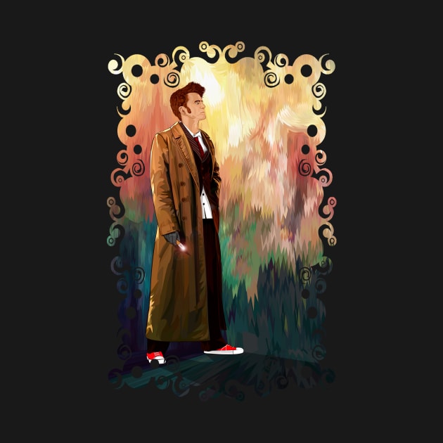 10th Doctor with full color abstract background by Dezigner007