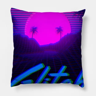 Synthwave Glitch Pillow