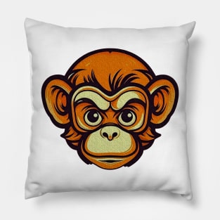 Orange Monkey Pillow