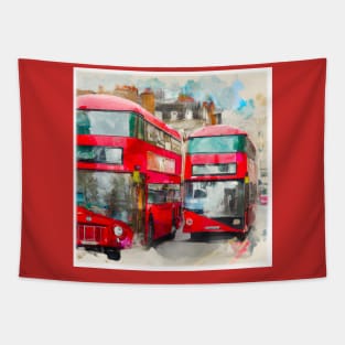 Double Decker Bus Traffic Tapestry