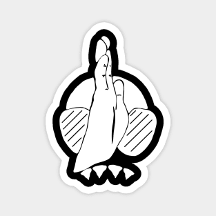 White hand signal for shark, scuba diver design Magnet